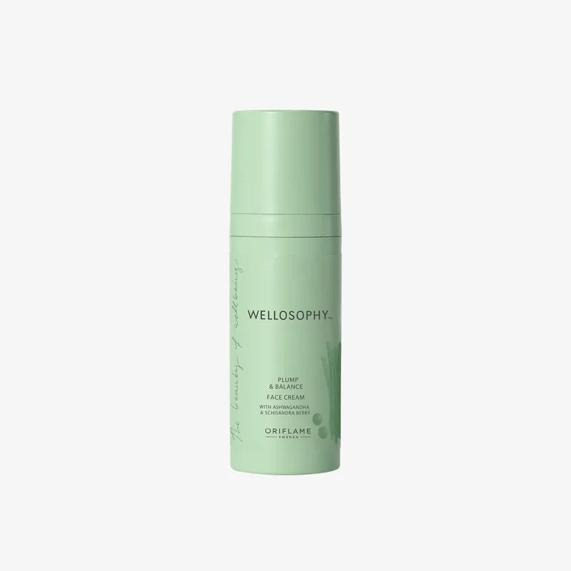 Crema Facial Plump & Balance Wellosophy con Ashwagandha y Baya de Schisandra